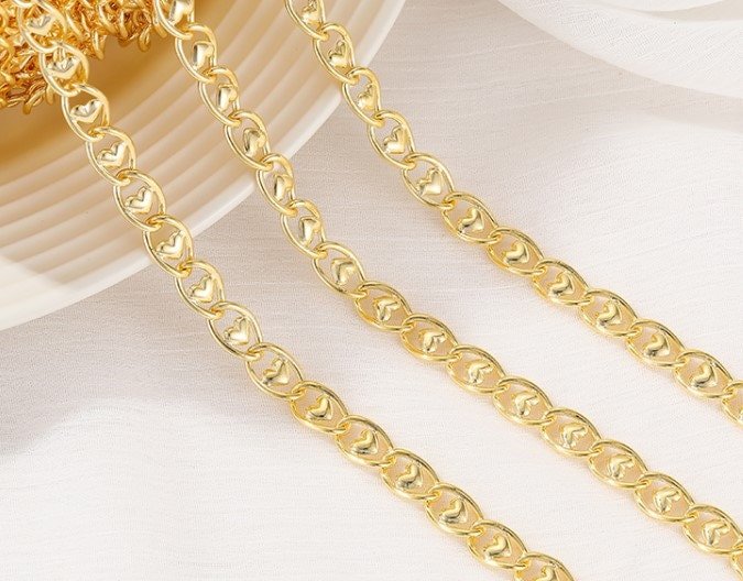 cable link chain - dainty gold  chain - unique gold chain -link chain necklace  - 50cm Brass plating gold chain link necklace