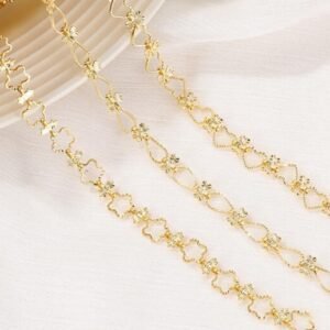 Figaro chain - cable link chain - dainty gold  chain - unique gold chain - thick gold   chain  - 50cm