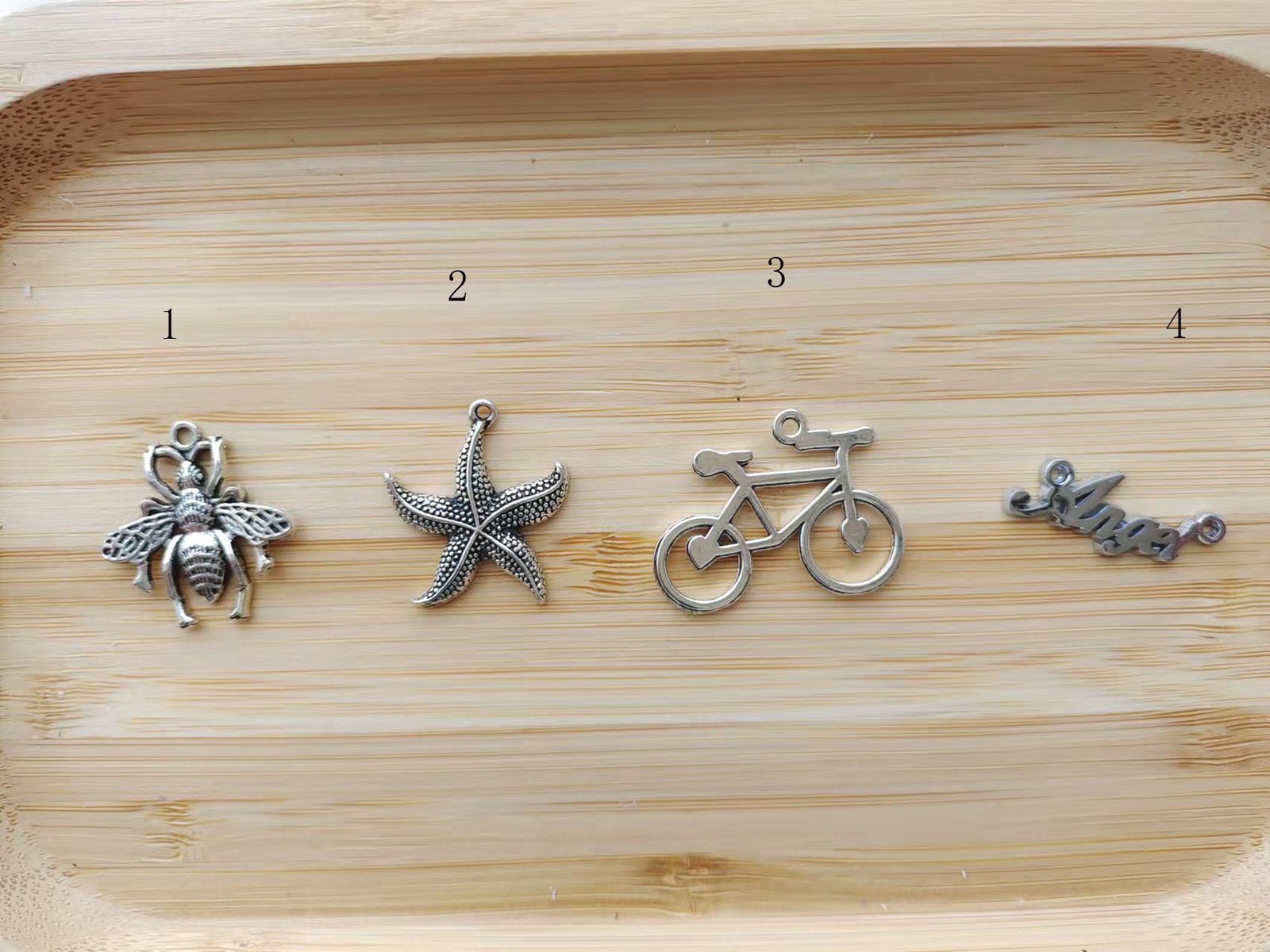 10pcs starfish charms- antique silver bee - bike charm pendant finding