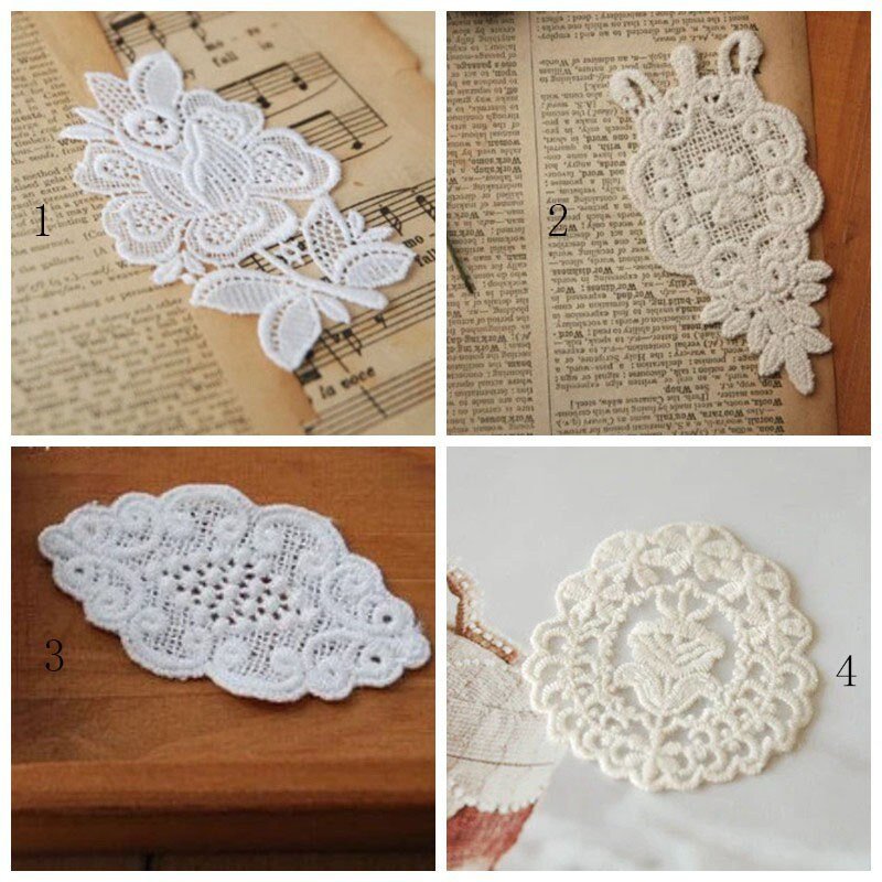 Ivory Lace Appliques | Cotton Patches for Clothing Decoration