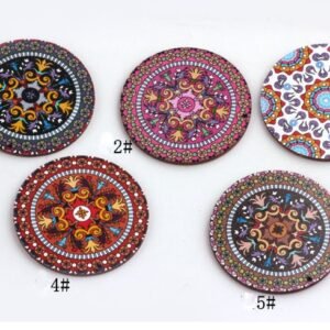 round wood pendant - Paintings on Wood - wood charms - -8pcs Solid wood round pendant Handmade jewelry accessories