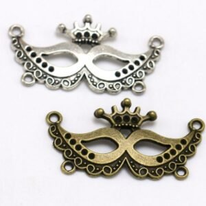 mask charms  - 10 pcs  antique bronze mask charm pendant finding