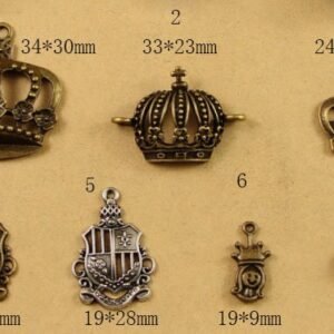 crown charms - crown pendants -Alloy connector -10 pcs  antique bronze    plating  crown    pendant finding