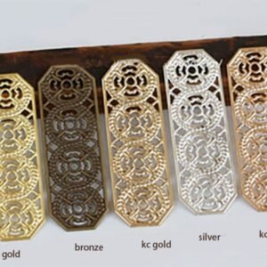 10 pcs Brass Filigree Bar Stamping - Vintage Small Gold Bar Stamping for DIY Jewelry Making