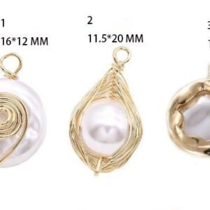 small pearl bead - framed bead - 4pcs brass plated gold pearl pendant finding  yxl8