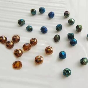 glass beads bulk - 20pcs Czech Glass Bead green  6mm