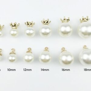 pearl dangle charm - 10pcs Alloy crown pearl pendant accessories