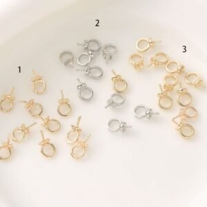 Gold & Silver bead cap bail with loop | Brass Metal Bead Caps for Jewelry Making Supplies