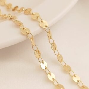 1 meter cable link chain - simple gold chain - thin gold chain -  brass plated real gold chain