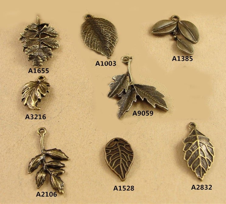 antique bronze leaf - antique bronze tree -10 pcs  antique bronze  plating leaf  pendant finding