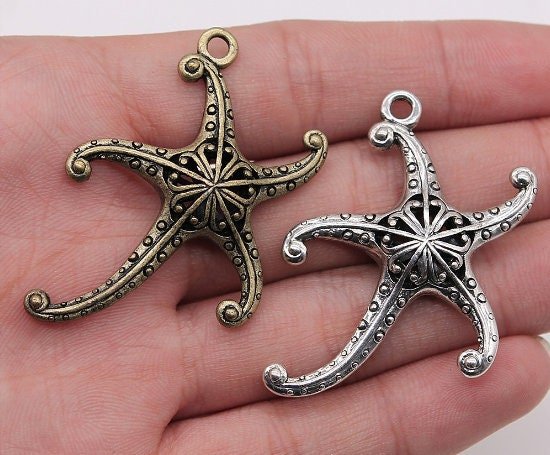 starfish charms- antique  bronze  starfish  charm pendant finding 4pcs