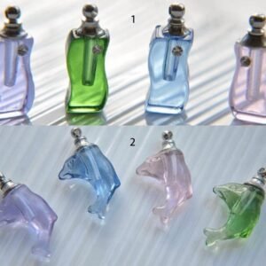 glass beads bulk - blue glass beads-5pcs glass bottle pendant finding (can be opened)