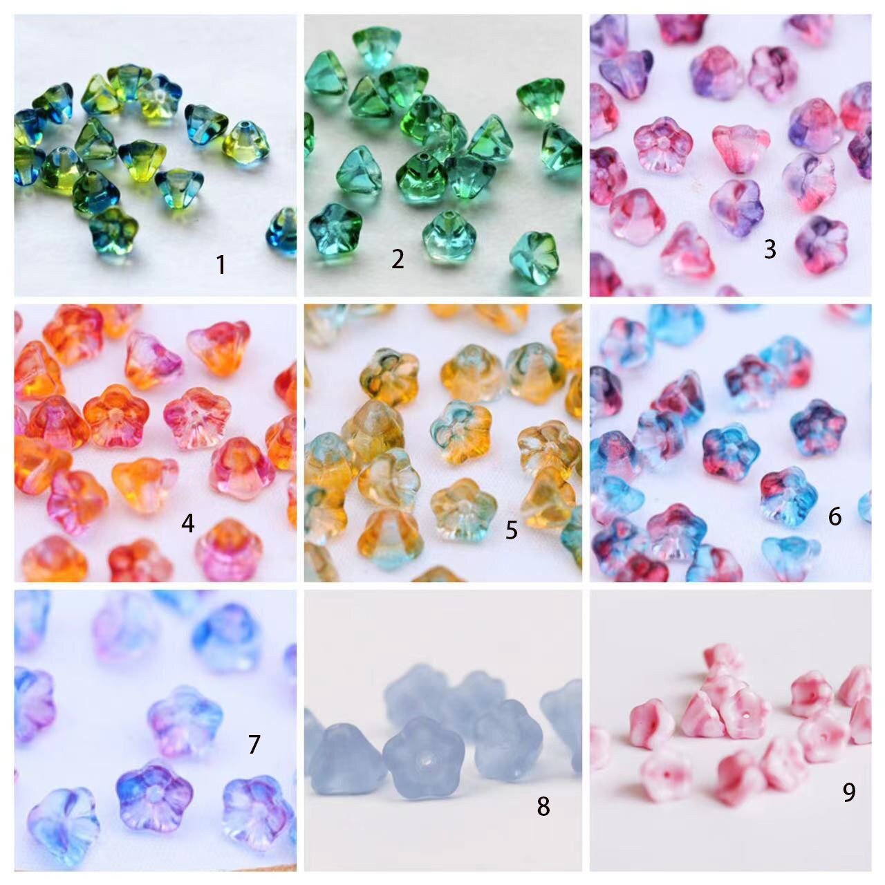 20pcs Czech Glass Flower Petal Beads - Floral Glaze Beads for DIY Jewelry Making