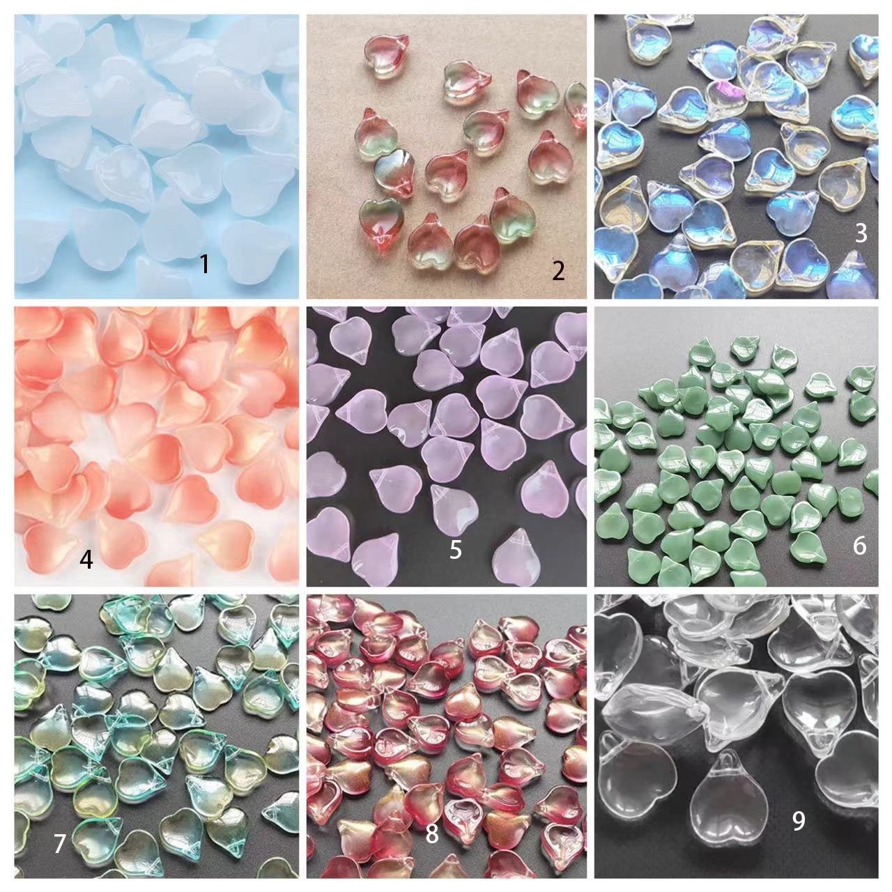 40pcs Czech Glass Flower Petal Beads - Floral Glaze Beads for DIY Jewelry Making