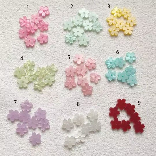 20pcs Cherry Blossom Flower Beads - Colorful Acrylic and Resin sakura flower Beads for Jewelry Making