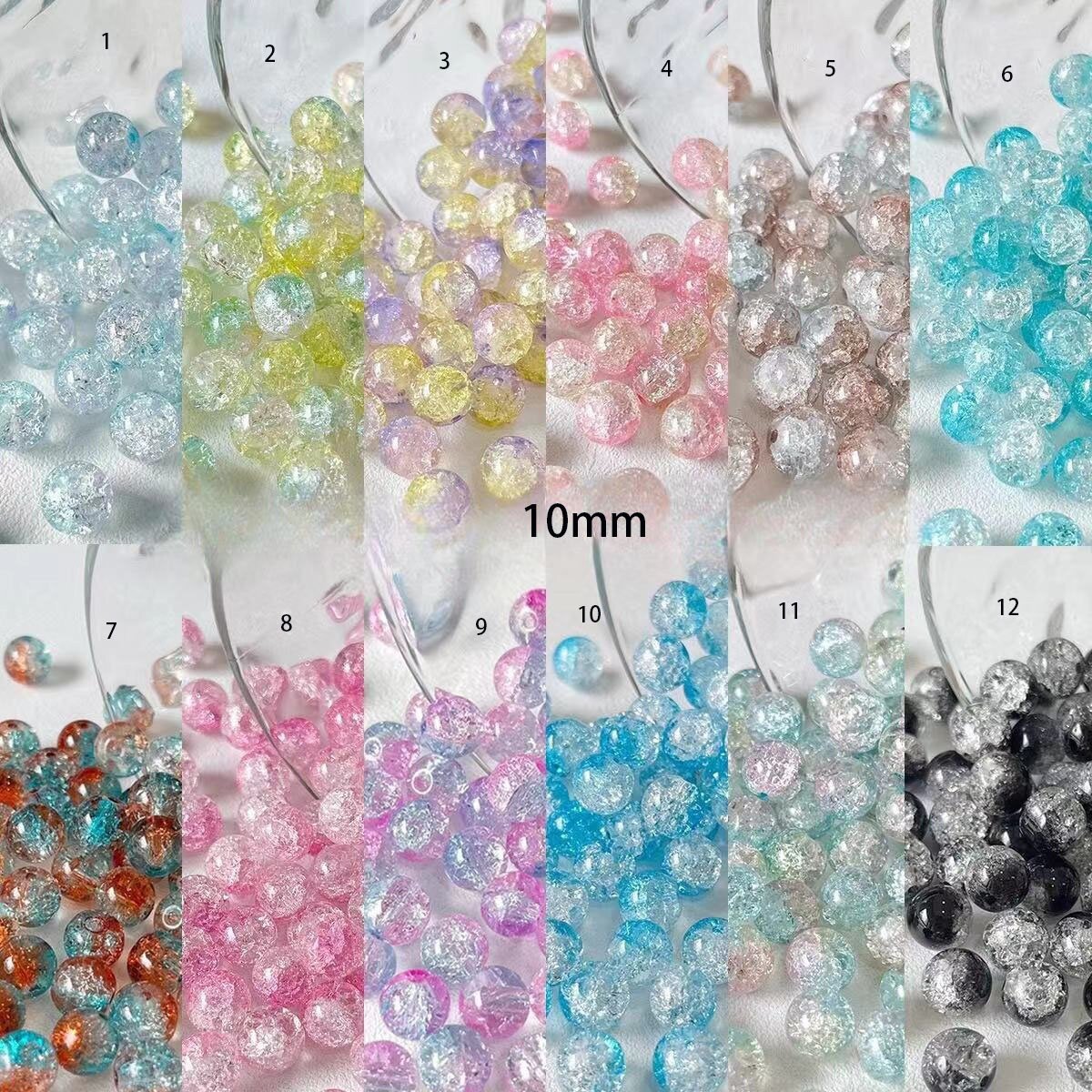 50pcs  glass beads bulk - blue glass beads-Plum blossom glass beads bracelet necklace earrings