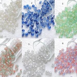 40pcs  glass beads bulk - blue glass beads-Plum blossom glass beads bracelet necklace earrings