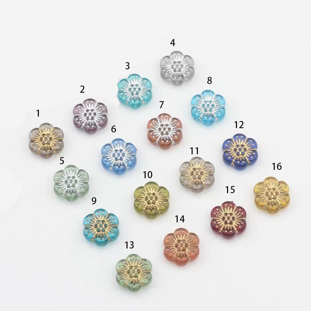 20pcs Handmade Six Petal Flower Resin Pendant - Small Jewelry Making Component for DIY Necklaces & Earrings