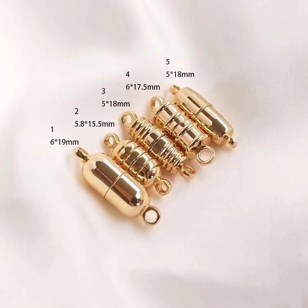 6pcs Gold or Silver Barrel Screw Clasp - Screw-On Closure for DIY Necklaces & Bracelets