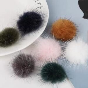 6pcs Mink hair pendant - furry pendant diy handmade jewelry accessories