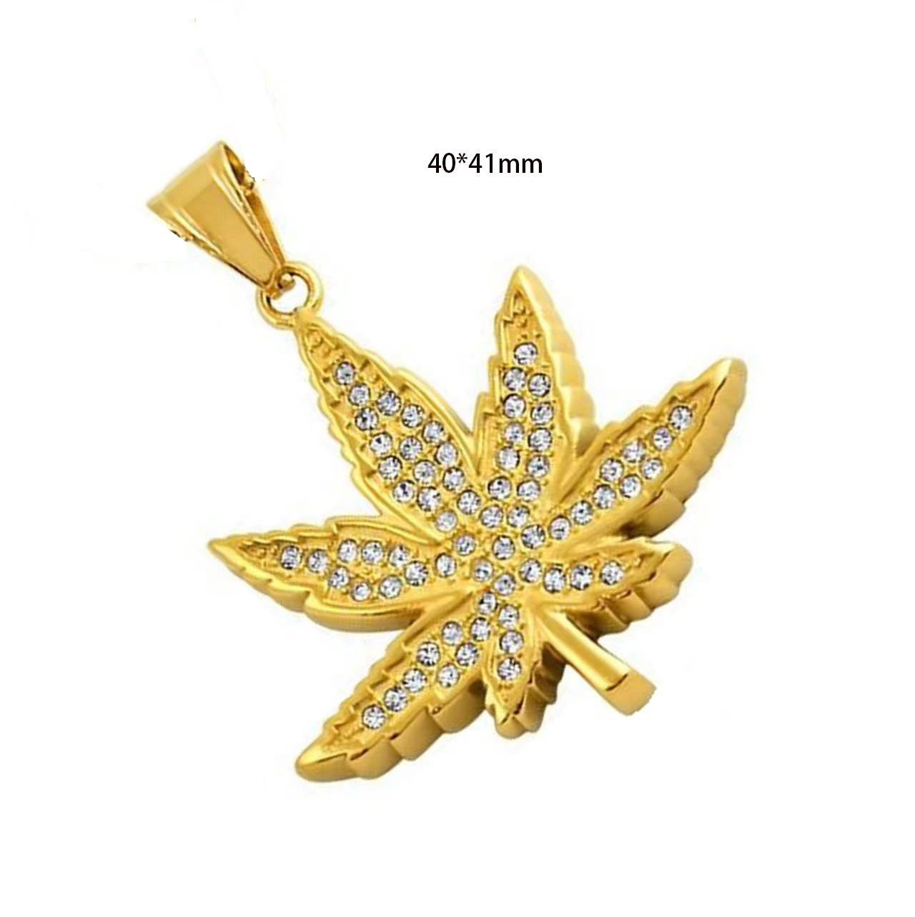 1 piece Gold CZ Micro Pave Marijuana Leaf Charm Pendant - Silver Weed Charm, Cannabis Jewelry, Cubic Zirconia Cannabis Leaf Pendant