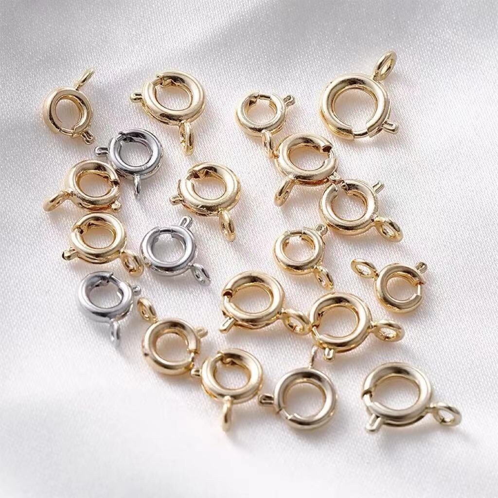 10pcs Gate Ring Holder - Multiple Size and Metal Options - Charm Clasp Connector Findings