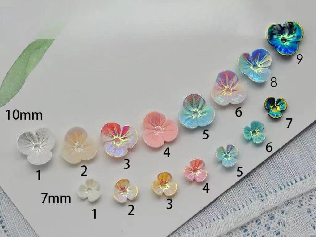 20pcs Cherry Blossom Flower Beads - Colorful Acrylic and Resin sakura flower Beads for Jewelry Making