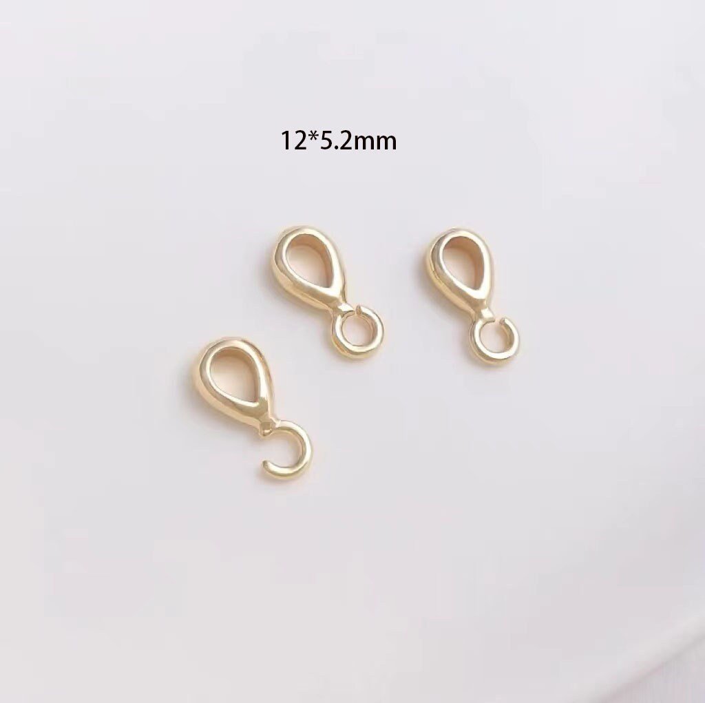 10pcs Gold Filled Pendant Bails - Minimalist Snap Clasp Jewelry Findings for DIY Making Kits