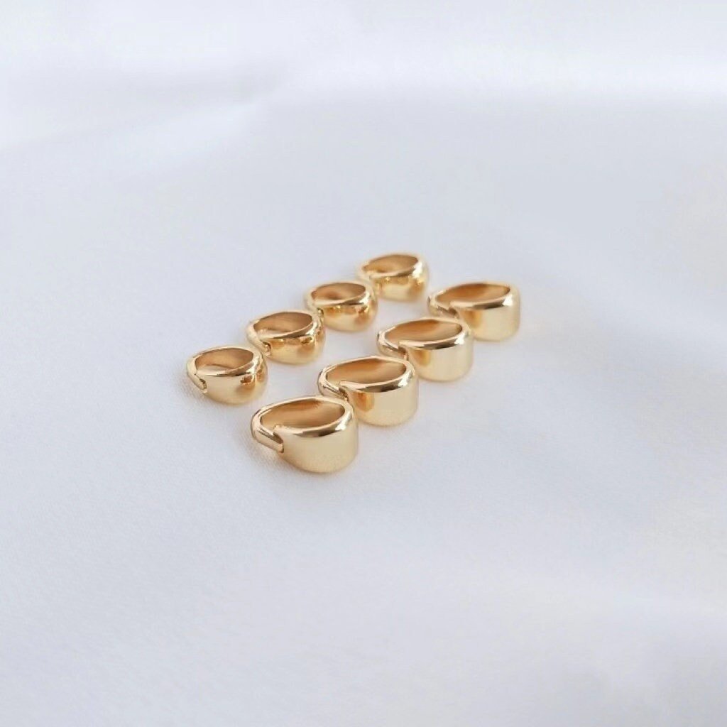 10pcs Gold Filled Interchangeable Charm Holder - Plain Snap Jewelry Making Supplies