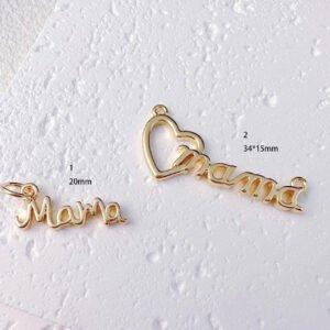 2 piece Gold Filled MAMA Charm - Mini  Script Pendant for Necklaces & Bracelets and earrings - Mom Gift Jewelry