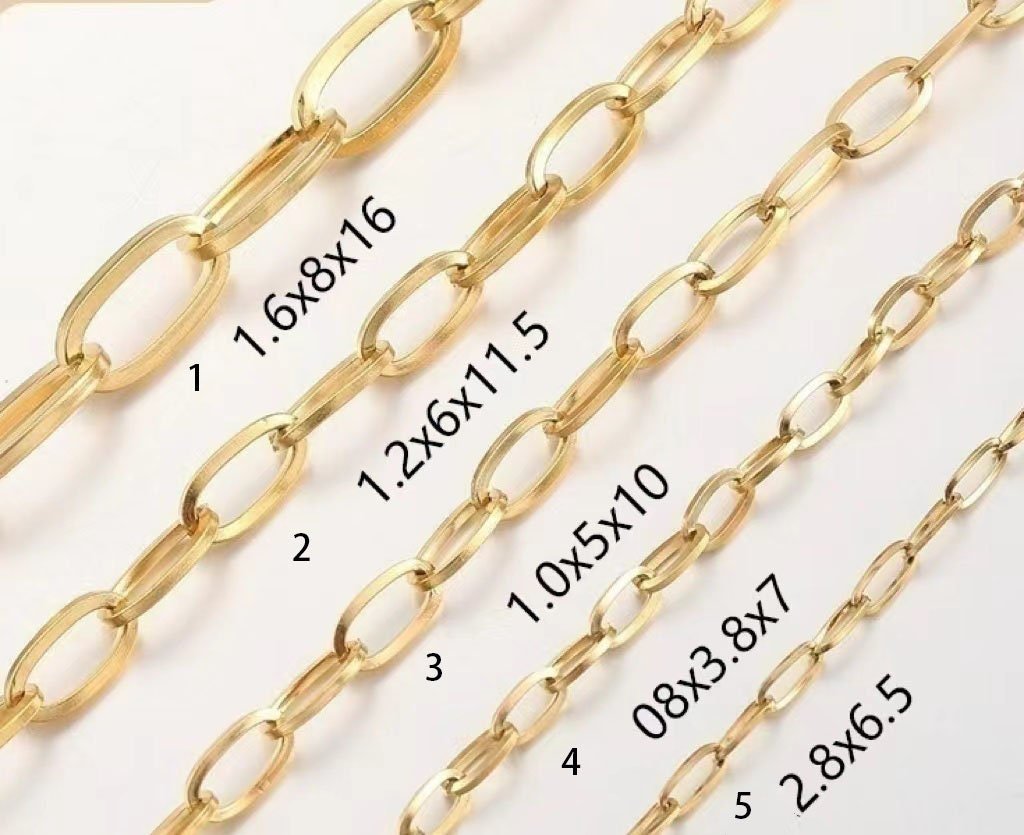 2 meter Gold Chunky Cable Chain - Large Rolo Link for Bold Statement Jewelry - Roll Chain for Striking Layered Necklace Making