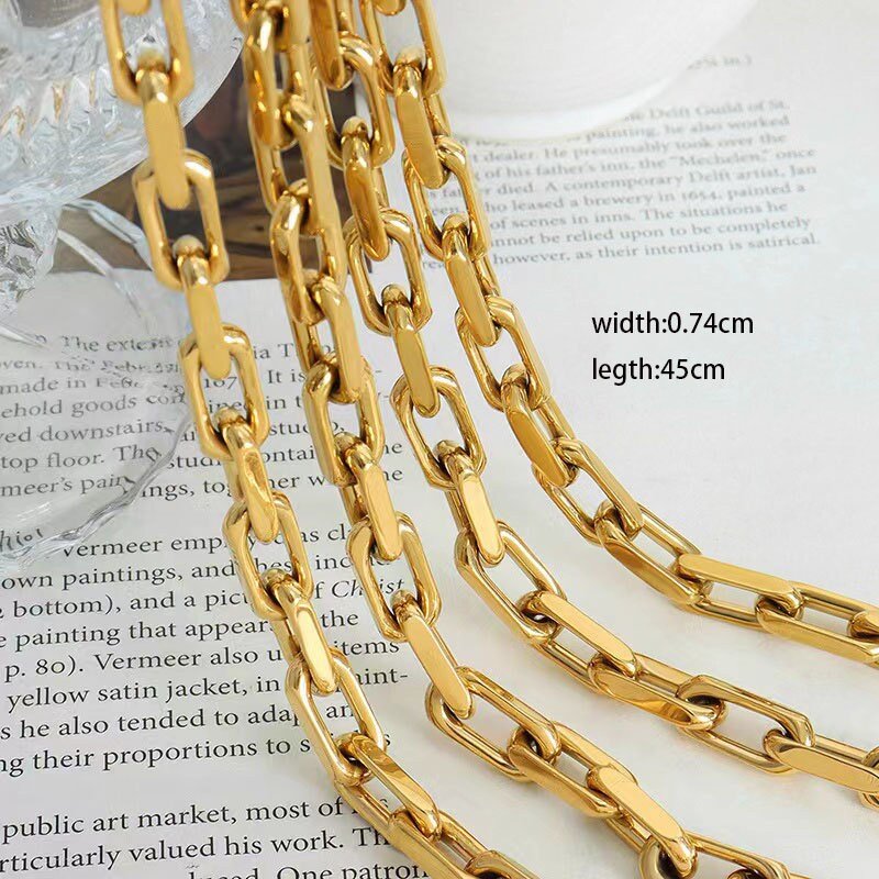 1 pc Chunky Paper Clip Chain - Large Box roll Chain for Bold Statement Necklace Jewelry Supplies