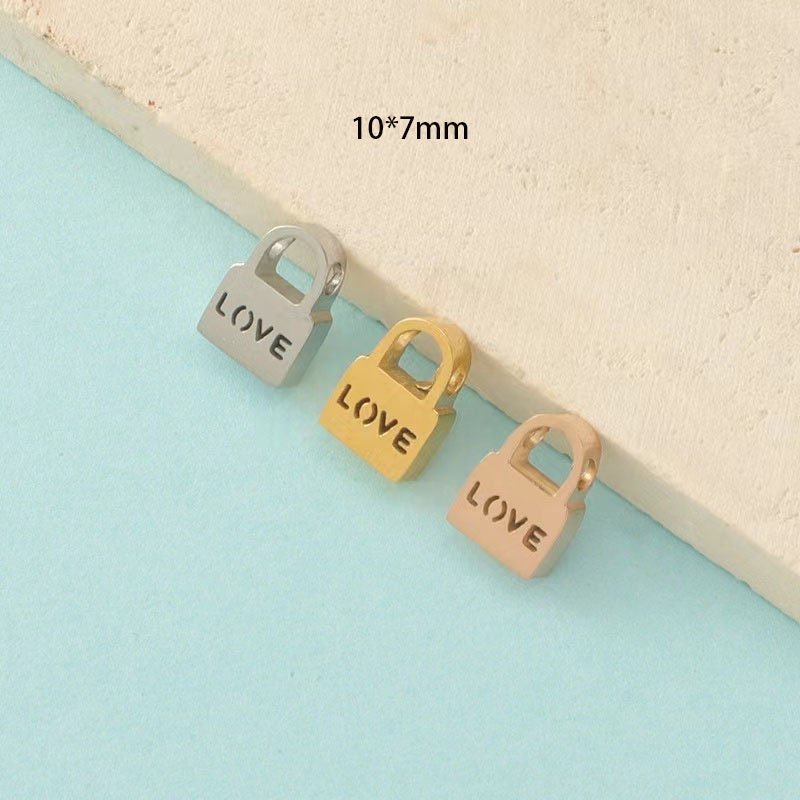 4pcs Tiny Gold Filled Padlock Charms - Dainty Curved Love Lock Charms for Jewelry Making, Earrings Necklaces Bracelets