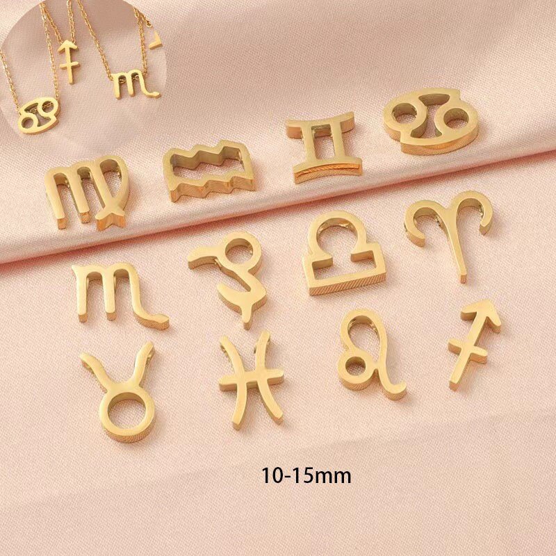 1 piece Gold Astrological Zodiac Bead - Constellation Spacer Bead for Personalized Bracelet Jewelry