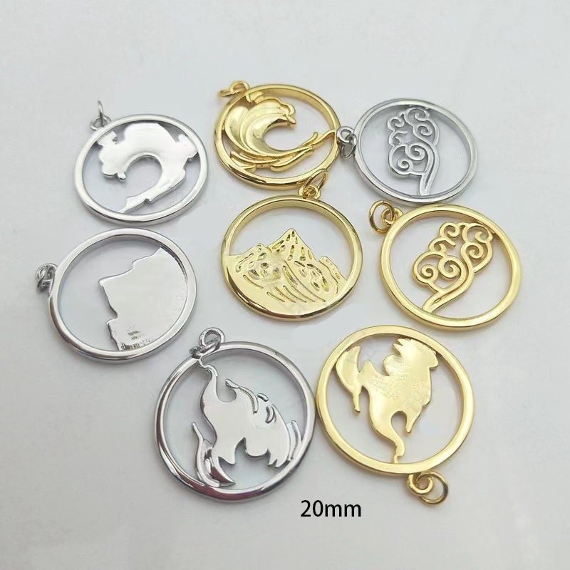 2pieces Dainty Gold Filled Element Charms - Water, Fire, Earth & Wind add on Charms for Jewelry Making