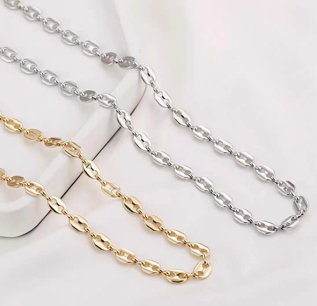 50cm 18k gold filled gold stainless steel Curb  chain - dainty gold chain - unique gold chain - thick gold chain