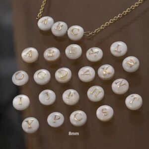 1 piece Dainty Pearl Initial Spacer Beads - Alphabet Letter Beads for Bracelets & Necklaces