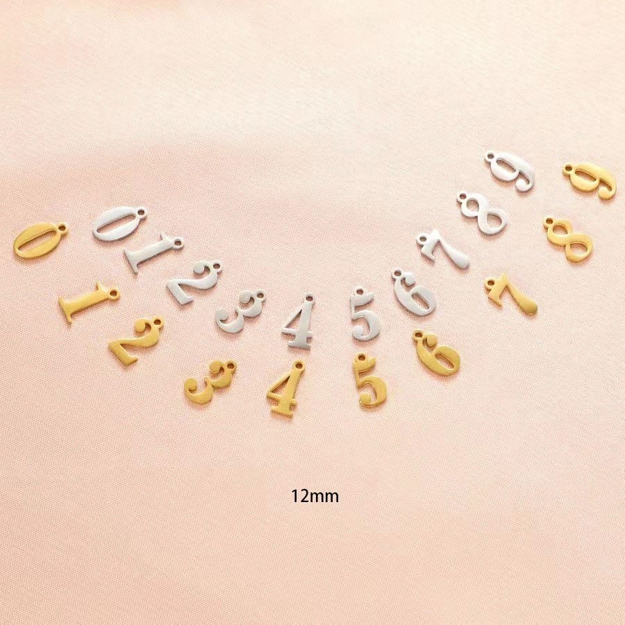 5pcs Gold Filled Lucky Number Charm - Angel Number Connector for Jewelry Making - Necklace & Bracelet Component