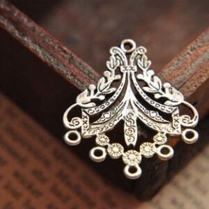 Antique Silver Filigree Chandelier Earring Findings - Boho Style Earring Supplies