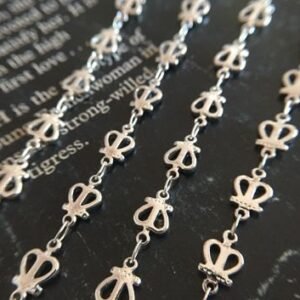 dainty silver chain - unique silver chain - vintage brass chain 2 meter raw Brass  plating White K   handmade chain