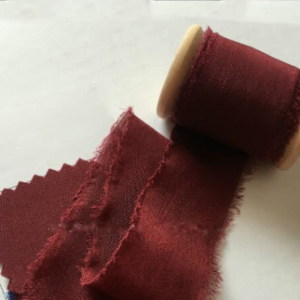 red wine Silk Ribbon -hand dyed silk- hand dyed silk ribbon- pure silk ribbon- silk chiffon ribbon -wedding ribbon