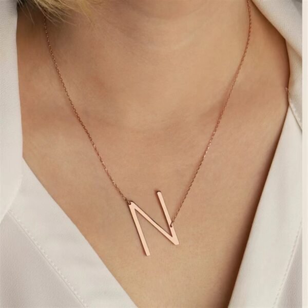 Sideways Initial Necklace • Large Initial Necklace • Oversized Letter Necklace • Monogram Necklace • Bridesmaids Gifts