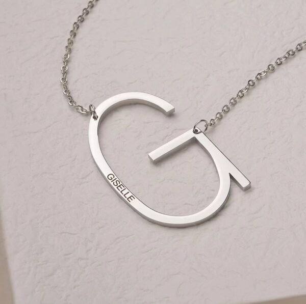 Sideways Initial Necklace • Large Initial Necklace • Oversized Letter Necklace • Monogram Necklace • Bridesmaids Gifts