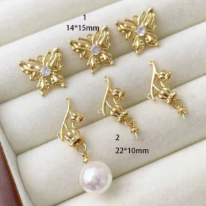 4pcs Bell Orchid Flower Charms - butterfly Pendant for DIY Jewelry Making