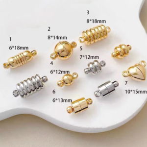 6pcs Gold or Silver Barrel magnetic Screw shape Clasp - magnet Screw-On Closure for DIY Necklaces & Bracelets