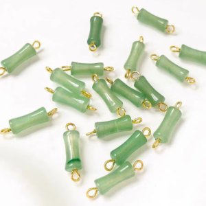 6pcs green Jade Strand- Stone Beads - tube Shape Beads