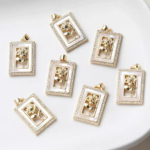 1 piece  Gold Filled White Shell Pearl rose flower Charm Pendant for jewelry making