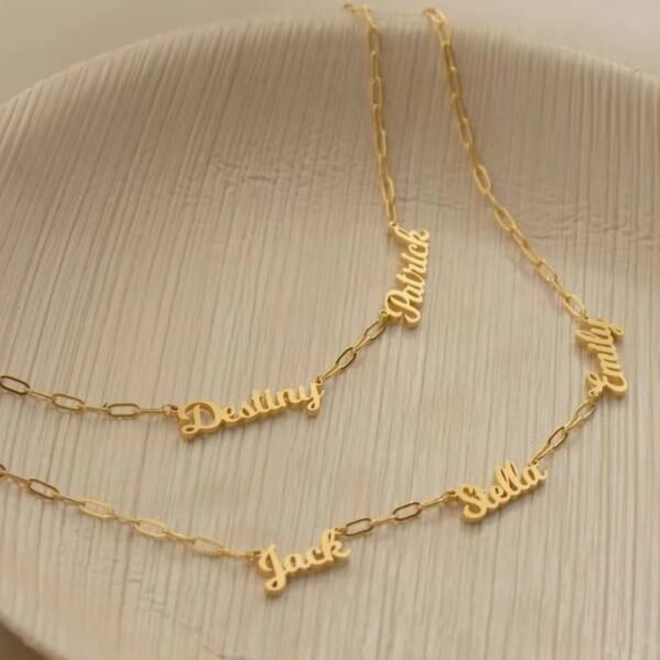 Dainty Triple Name Necklace • Children 3 Names Necklace • Kids Name Necklace • Family Necklace • Friendship Necklace • Script Name Necklace