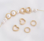 10pcs 14K Gold Plated Brass Round Beads Ring Beads - heart Spacer Beads - Circle Beads - brass spacer beads for you