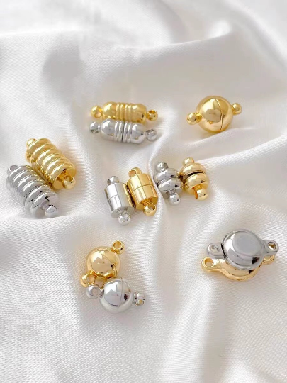 6pcs Gold or Silver Barrel magnetic Screw shape Clasp - magnet Screw-On Closure for DIY Necklaces & Bracelets